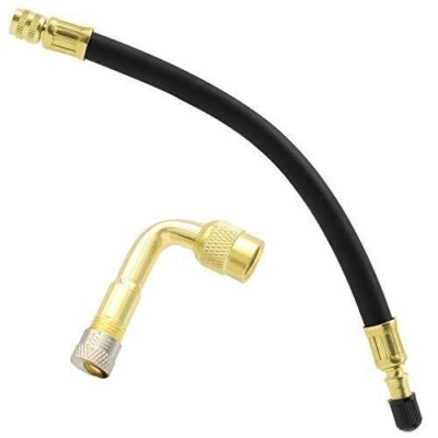 Tire Valve Extension 8.25 Inch Flexible Valve Stem Extenders With 90 Degree Bras