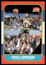 1986-87 Fleer #45 Gerald Henderson BASKETBALL Seattle SuperSonics
