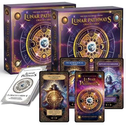 60-120 Lunar Pathways Oracle Cards Deck Tarot Card with Guide Book for Beginners - Picture 10 of 10