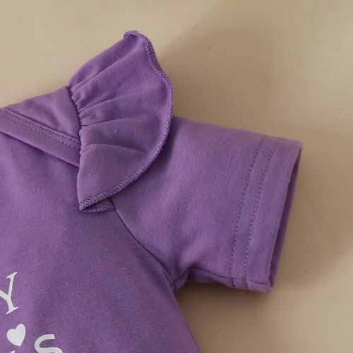 Newborn Girl Outfits Baby Girl Summer Clothes Ruffle Romper Pant + Headband Set - Picture 3 of 13