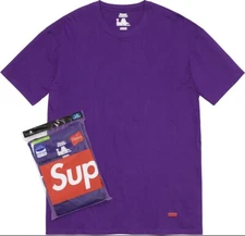 Supreme®/Hanes® Tagless Tee (1 Tee) Purple Sz: Medium 