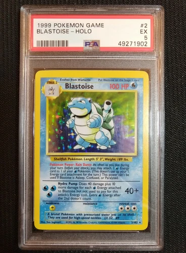 1999 Pokemon Base Set Blastoise Holo #2 PSA 5