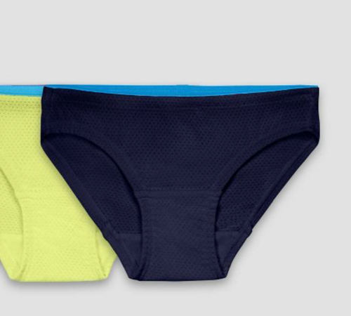 Fruit of the Loom Breathable Girls' 1 Pair Micro-Mesh Bikini - Blue, Size 10 - Picture 2 of 5