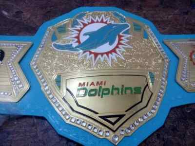 #ad Custom Miami Dolphins Championship Belt 2MM Brass Adult Size $129.99