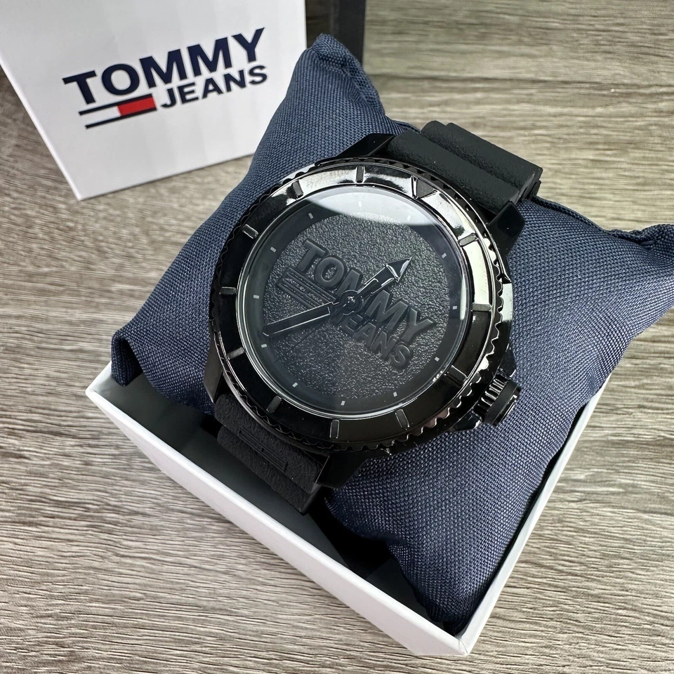 NEW✅ Tommy Jeans Tokyo Black Men’s Sport Silicone Watch 1792001 $125 - image 2 of 4