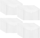 40pcs Poly Envelope, Clear Plastic Waterproof Envelope Folder with Button Closur