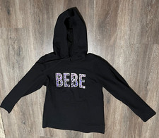 Bebe Sport Hoodie Hooded sweatshirt Medium Animal print Logo Black pink purple