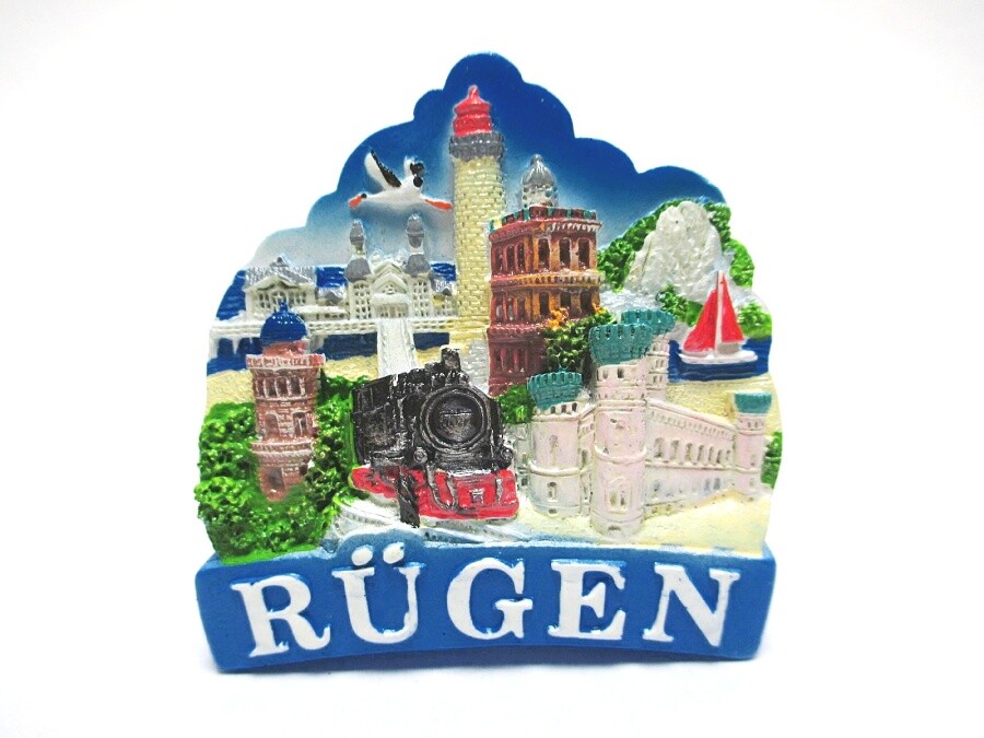 Rügen Baltic Sea Magnet Lighthouse Seagull Poly Gloss Lacquer Souvenir Germany