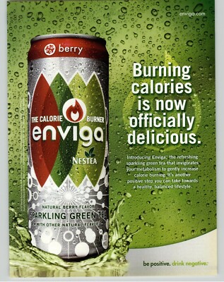 2007 Nestea Envigo Berry Flavored Green Tea Can Pop Art Photo Vintage Print Ad