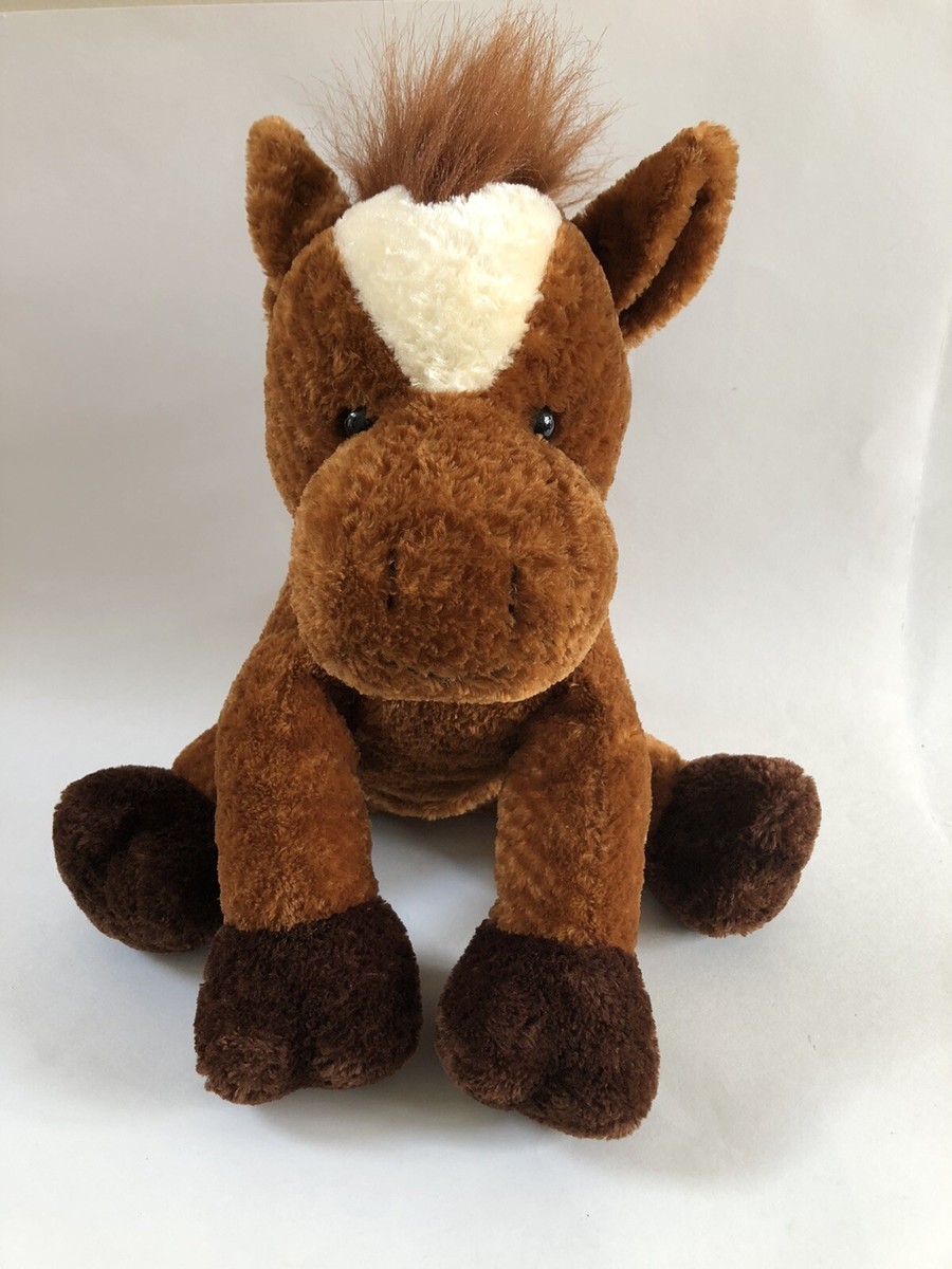 Russ Berrie Brown Pony Horse Plush Stuffed Animal Large 14” Toy
