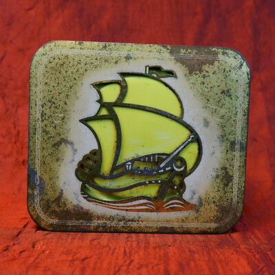 3D Punched-Out Western Germany Biscuit/Cookie Lebkuchen - Sailboat Ship Tin