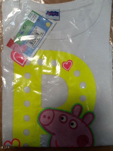 T-SHIRT MAGLIA MAGLIETTA MANICHE CORTE PEPPA PIG ORIGINALE TG. 7 anni