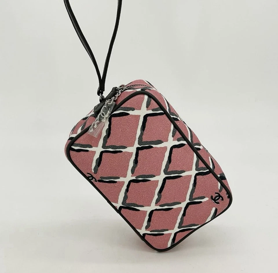 Muñequera Chanel Coco Rosa Lona Playa Bolsa Nueva Foto 4 de 4