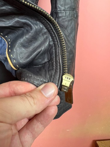 Massimo dutti leather jacket hype classic blue size s - Picture 5 of 11