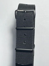 Genuine Phoenix® Straps MOD  UK Stealth Black with PVD fittings  contrast logo