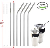 Aoocan Extra Long Stainless Steel Drinking Straws Set Of 6for Rtic & Yeti Cup... on sale Aoocan Extra Long Stainless Steel Drinking Straws Set Of 6for Rtic & Yeti Cup... on sale