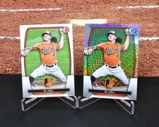 2023 Bowman Chrome Mega Box Mojo RC DL Hall #9 + Base Card Baltimore Orioles