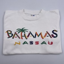 Vintage Super T's Bahamas Nassau Caribbean White T Shirt Retro Design Beach S