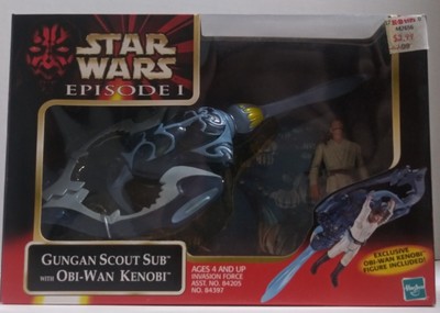 Star Wars 1999 Episode #1 '' Obi-Wan Kenobi & Gungan Scout Sub '' MISB