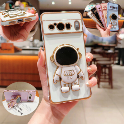 Fashion Cute Astronaut Stand Plating TPU Case Cover For Google Pixel 10 Pro 9 7A
