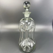 Holmegaard Kluk Kluk Pinch Bottle Smokey Black Glass Decanter Spirits Bottle VTG