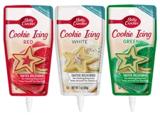 3 Pack Betty Crocker Cookie Icing Red Green White 7 OZ Decorates 12 2-In Cookies