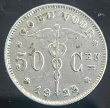 Lot 150 A , Belgique - 50 Centimes 1928/23 surfrappe Goed Voor Belgie