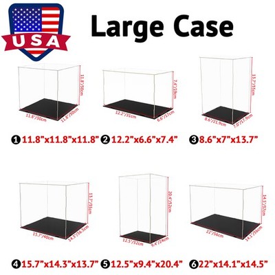 Large Acrylic Display Case Clear Box Dustproof Diecast 1:18 Action Figures Cabin