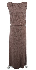 Garnet Hill Dress Womens Small Sequin Knit Maxi Brown Sleeveless Casual Party
