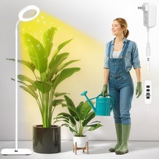 Indoor Plant Grow Light Floor Lamp, Full Spectrum, 10 Dimming Settings, Timer