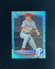 2025 Topps Bowman Chrome Cade Obermueller 1st #BDC-80 Aqua Wave 80/125 QI95
