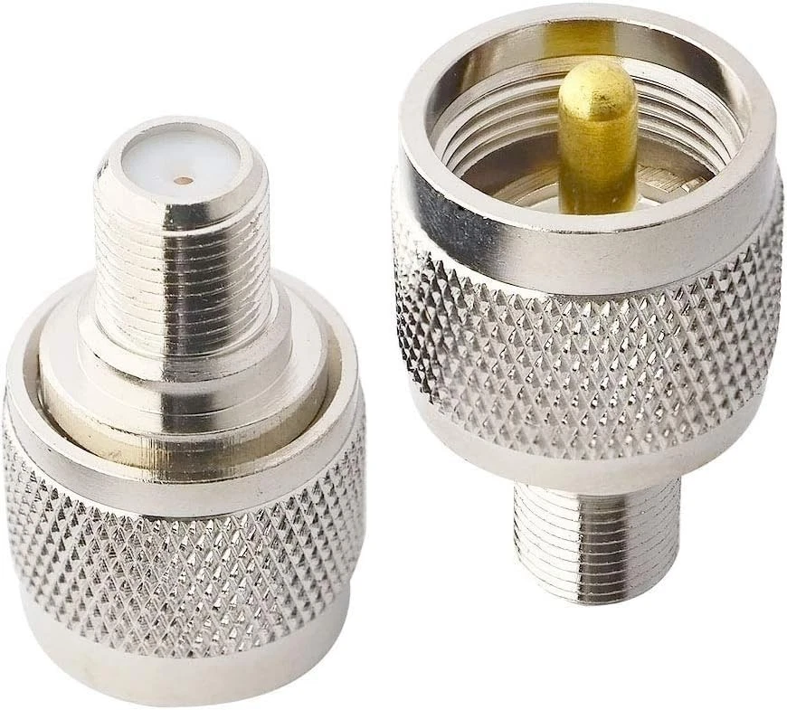 2PCS RF Coaxial Adapter Set: F Female to UHF Male PL-259 for Networking & Com... - Image 3 of 4