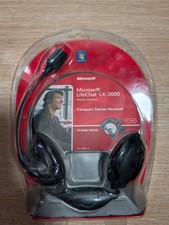 Microsoft LifeChat LX-2000 Foldable Headset Black 3.5mm Boom Mic Volume Control