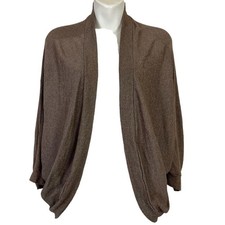 Michael Stars Taupe Brown Cardigan Open Style Cotton Blend 0235 Sweater One Size