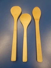 3 PAMPERED CHEF BAMBOO SPOONS VINTAGE OLDER STYLE used