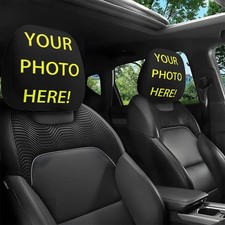 2pcs, Customize Photo-Printed Car Headrest Covers, Car Seat Headrest Protectors  