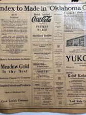 1921 COCA-COLA AD & KOOL KOLA AD OKLA. CITY NEWSPAPER PAGE
