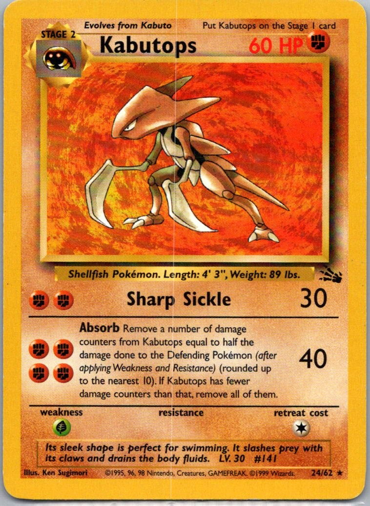 Pokemon TCG Kabutops 24/62 Fossil MP