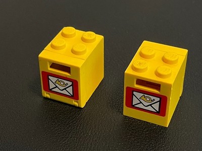 LEGO 4346px1 4345apx1 Container Kasten Briefkasten City Eisenbahn 2 Stück gelb