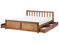 Bettrahmen Aus Holz Braun Mit Lattenrost 120X200 Cm 4 Schubladen Skandi Olendon