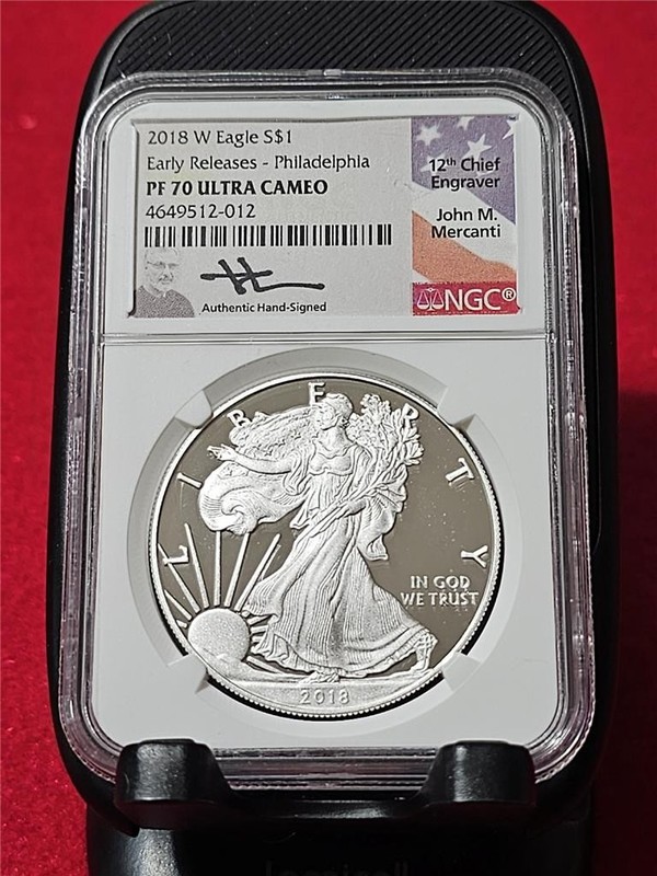 2018-W Silver Eagle S$1 DOLLAR NGC PF 70UC EARLY RELEASES-PHILA MERCANTI #T3837