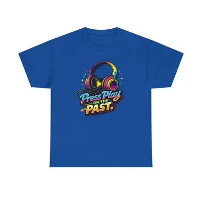 press play on the past Comfort Tee Retro Vintage Style Graphic Shirt