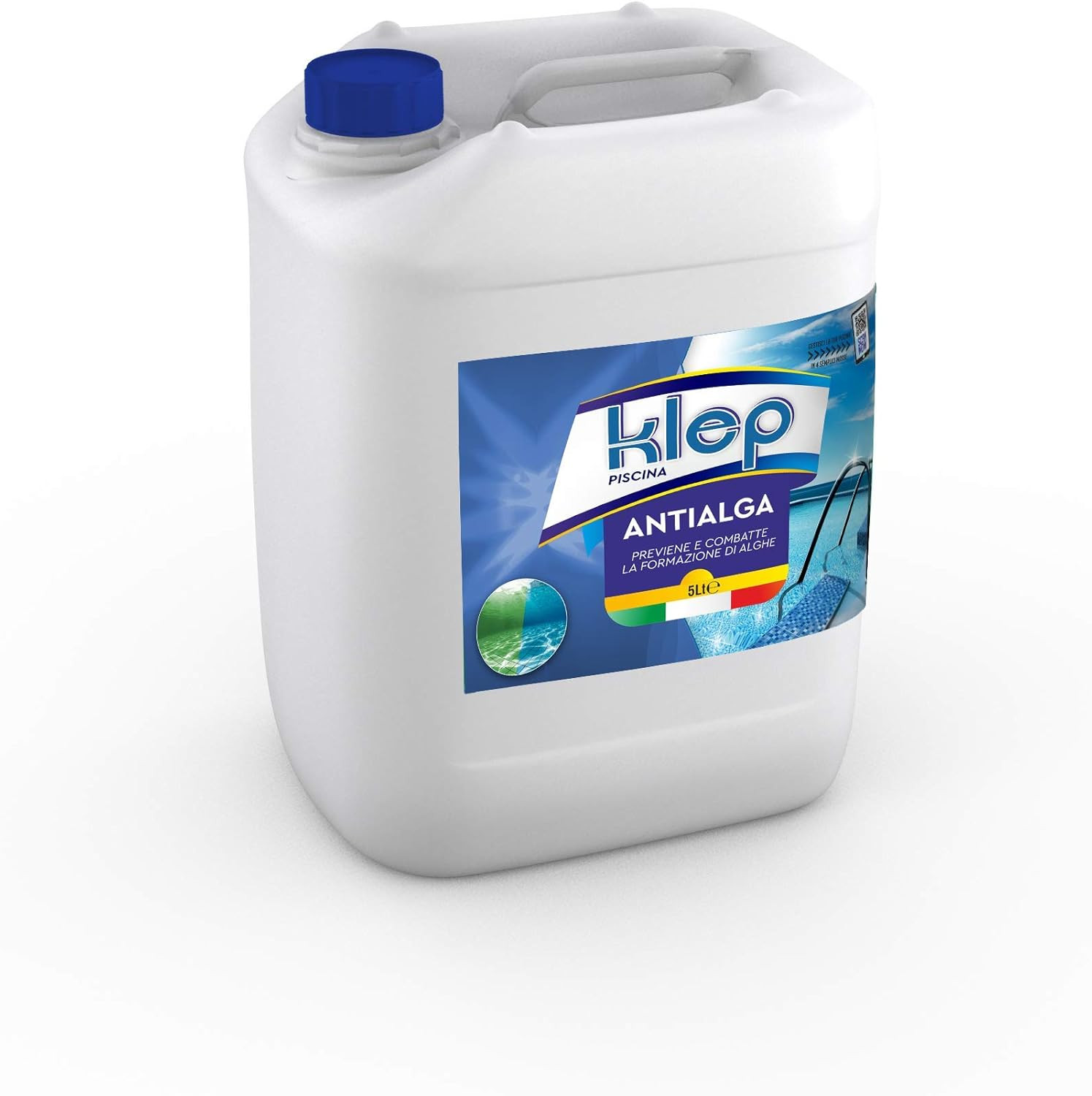 Antialghe Piscina e Spa 5L - Sanificante Schiarente No Schiuma Professionale