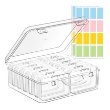 Small Bead Organizers and Storage, 12 Clear Plastic Boxes with Hinged Lids, f...