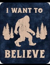 Sasquatch Big Foot I Want to Believe Quality Faux Fur Throw Blanket Super Soft