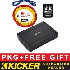 KICKER KXMA500.4 CLASS D 4CH AMP BOAT/MARINE AUDIO AMPLIFIER PACKAGE 8AWG KIT