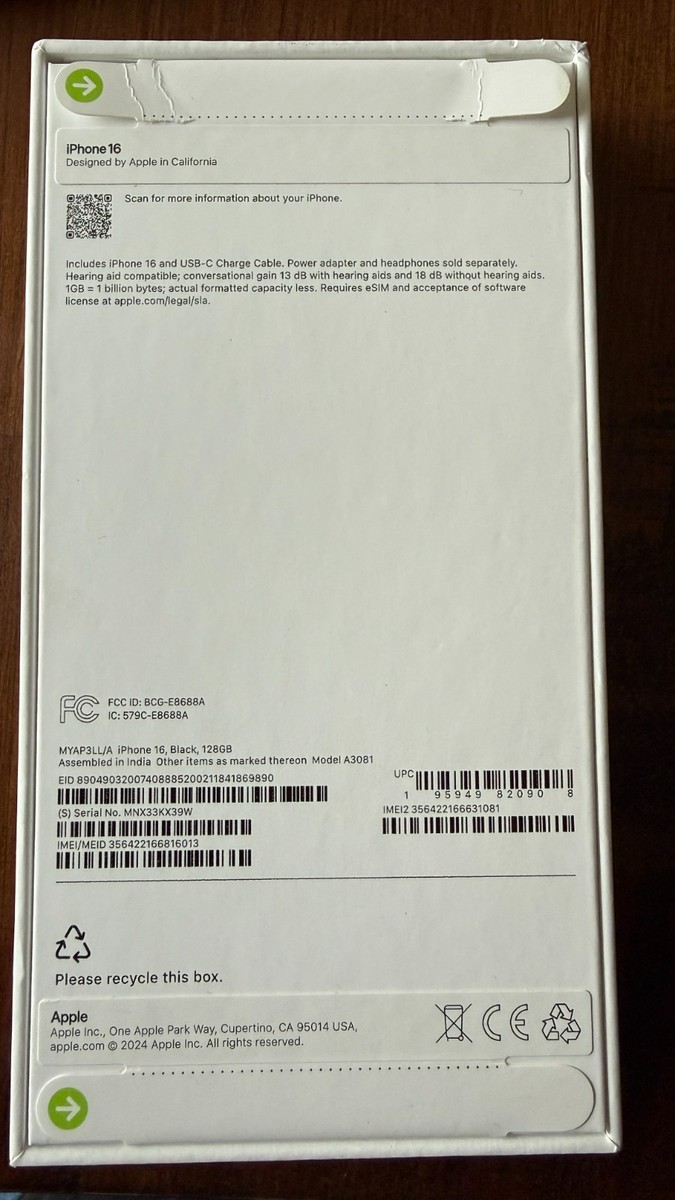 Apple iPhone 16 - 128 GB - Black (Unlocked) for sale online | eBay