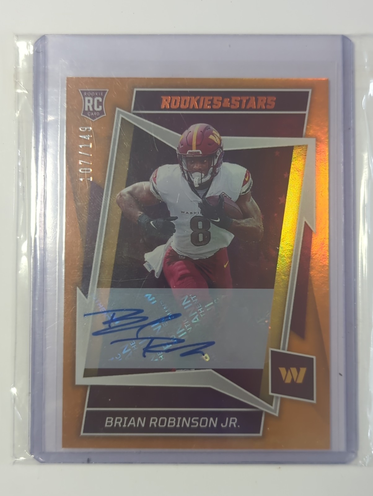 Brian Robinson Jr. Panini Rookies & Stars #122 Autograph Orange