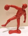 Vintage 1960s Marx ? Plastic Baseball Player 6"  Figure  Red Great Condition