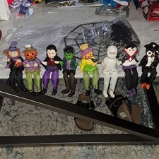 Lot of 8 Halloween Shelf-Sitter Dangly Leg Fa...